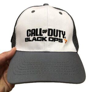 Call of Duty Black Ops 7 Little Caesar's Trucker Hat Gray White Mesh